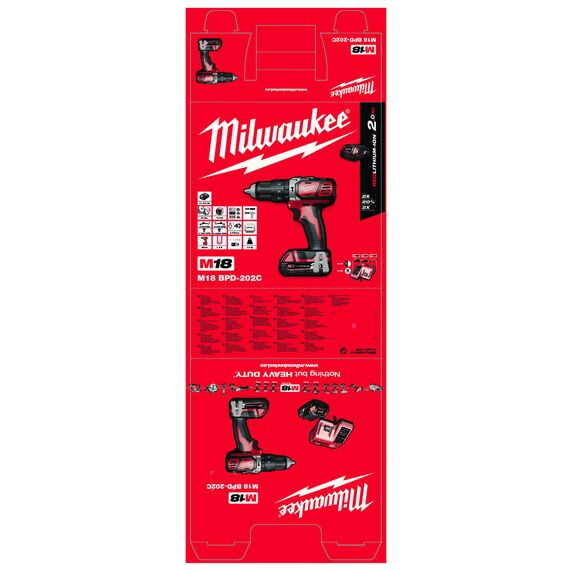 Аккумуляторная ударная дрель-шуруповерт Milwaukee M18 BPD-202C - 4933443515, Модель: M18 BPD-202C, внеший вид, изображение 4