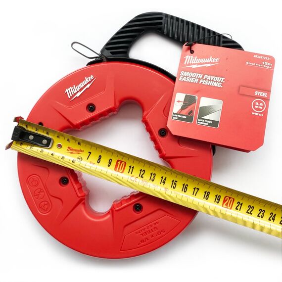 Протяжка для кабеля стальная Milwaukee STEEL FISH TAPE 7.5M - 4932472120, внеший вид, изображение 3