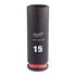 Ударная головка Milwaukee 15 MM ⅜˝ IMPACT SOCKET DEEP удлиненная - 4932480289, Модель: 15 MM ⅜˝ IMPACT SOCKET DEEP, фото Ударная головка Milwaukee 15 MM ⅜˝ IMPACT SOCKET DEEP удлиненная - 4932480289, Модель: 15 MM ⅜˝ IMPACT SOCKET DEEP, внеший вид