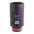 Ударная головка Milwaukee 22 MM ⅜˝ IMPACT SOCKET DEEP удлиненная - 4932480296, Модель: 22 MM ⅜˝ IMPACT SOCKET DEEP, фото Ударная головка Milwaukee 22 MM ⅜˝ IMPACT SOCKET DEEP удлиненная - 4932480296, Модель: 22 MM ⅜˝ IMPACT SOCKET DEEP, внеший вид