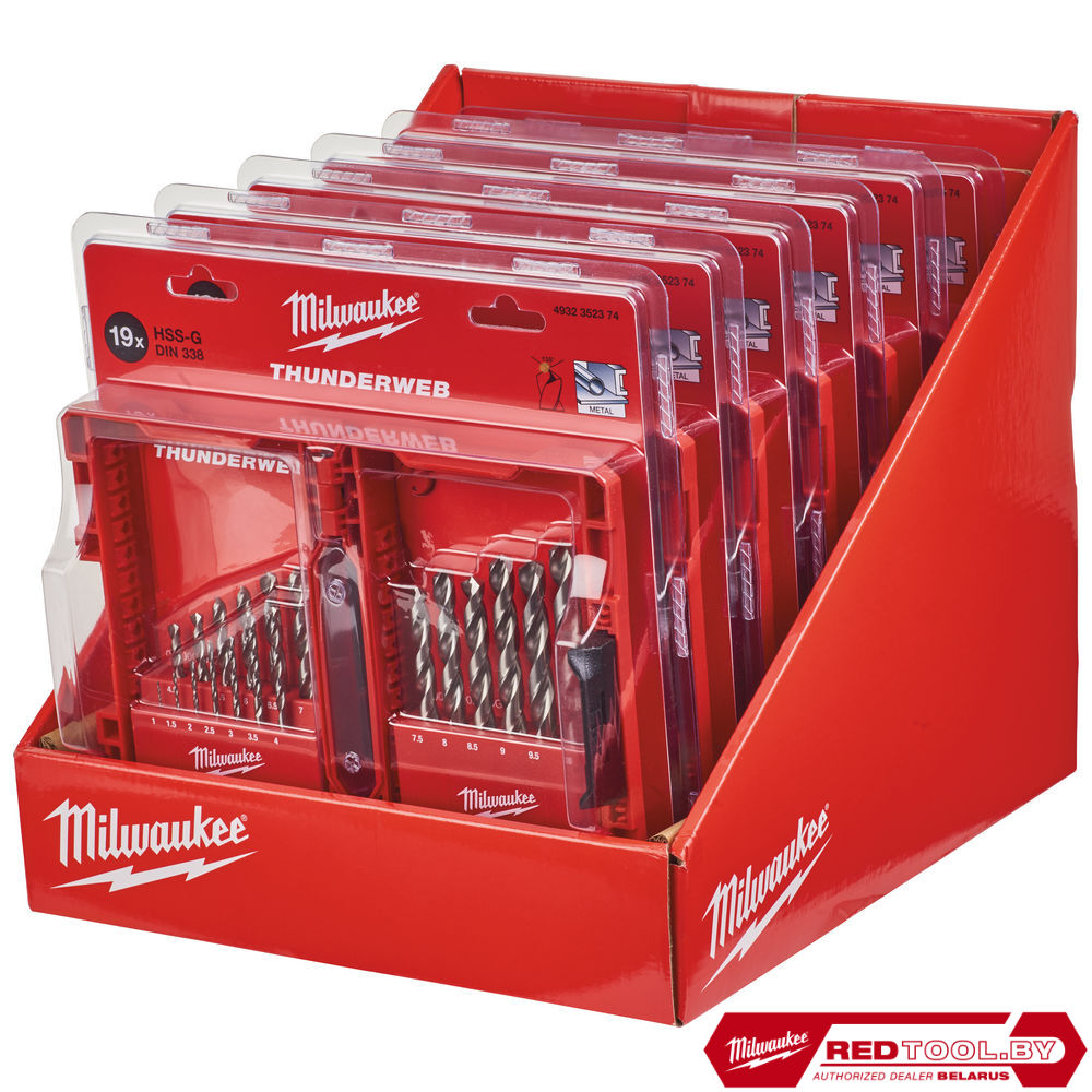 Купить набор сверл по металлу milwaukee thunderweb hss-g 19 pc cd-6pcs ...